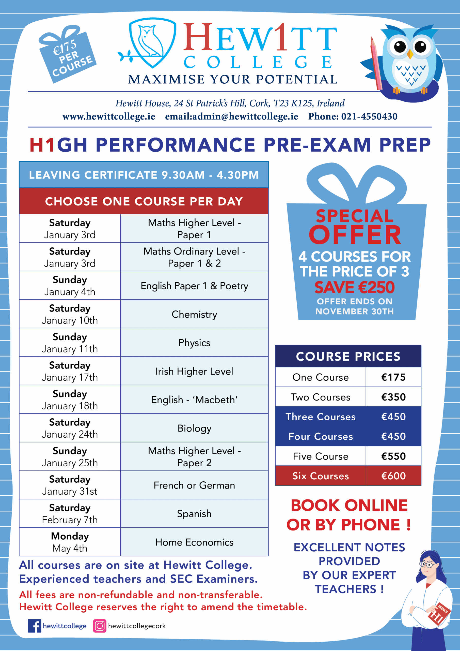Revision Hewitt College cork